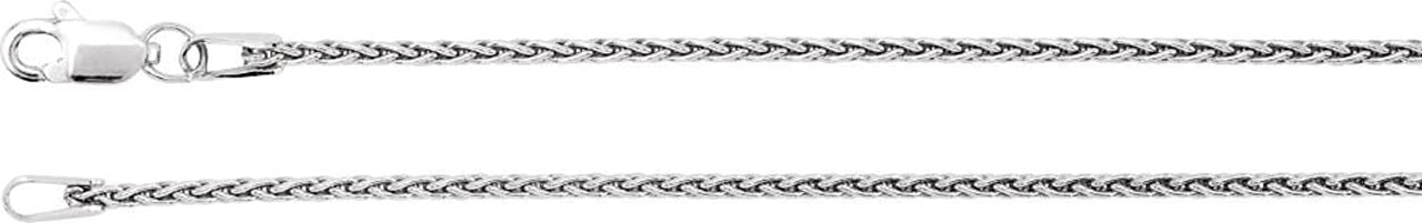 1.25mm 14k White Gold Wheat Chain, 16"