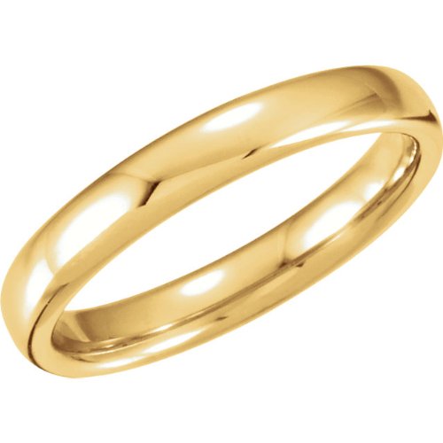 7.5mm 14k Yellow Gold Euro-Style Light Comfort-Fit Band, Sizes 4 to 14