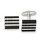 Polished Stainless Steel Solid Carbon Fiber Square Cuff Links