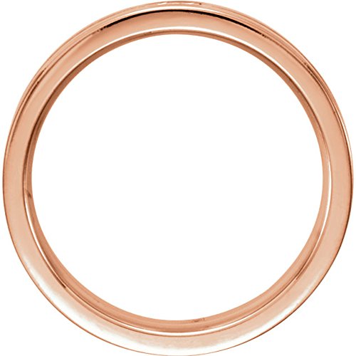 Satin Finish Grooved 3MM Comfort Fit 14k Rose Gold