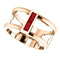 Ruby Baguette Negative Space Ring, 14k Rose Gold, Size 5