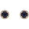 Blue Sapphire and Diamond Earrings, 14k Yellow Gold (0.16 Ctw, G-H Color, I1 Clarity)