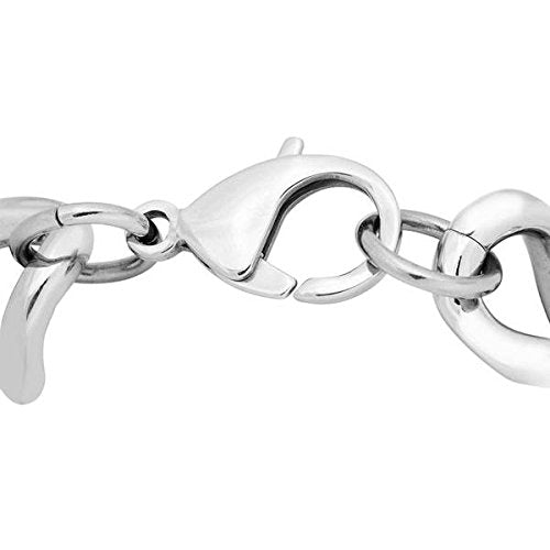 Men's High Polish Finish Curb Link Bracelet, Stainless Steel, 8.5"