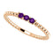 Amethyst Beaded Ring, 14k Rose Gold, Size 8