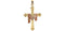 Fleur de Lis Cross with Robe 14k Yellow Gold and 14k Rose Gold Pendant