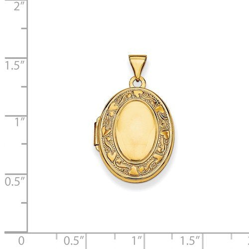 14k Yellow Gold Four Picture Oval Locket