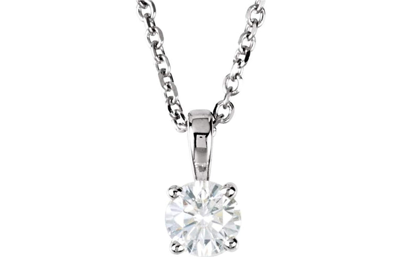 Diamond Pendant Necklace in 14k White Gold, 18" (1/4 Cttw)