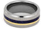 The Men's Jewelry Store (Unisex Jewelry) Lapis Lazuli, 18k Yellow Gold 8mm Titanium Comfort-Fit Wedding Band, Size 4.5