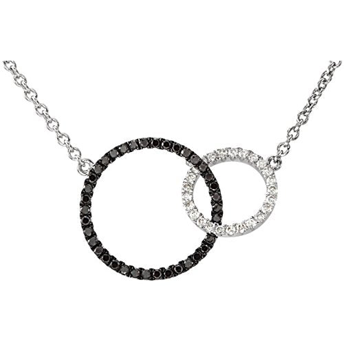 Diamond Double Circle Pendant Necklace in 14k White Gold, 18" (1/3 Cttw)