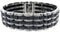 The Men's Jewelry Store Black Ceramic and Stainless Steel Link Bracelet, 8.5"