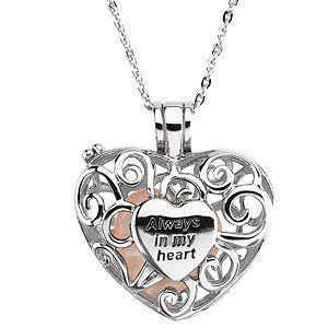 The Men's Jewelry Store (for HER) Sterling Silver Filigree 'Always in My Heart' Cage Pendant Necklace, 18"
