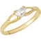 14k Yellow Gold February CZ Birthstone Ring, Size 3