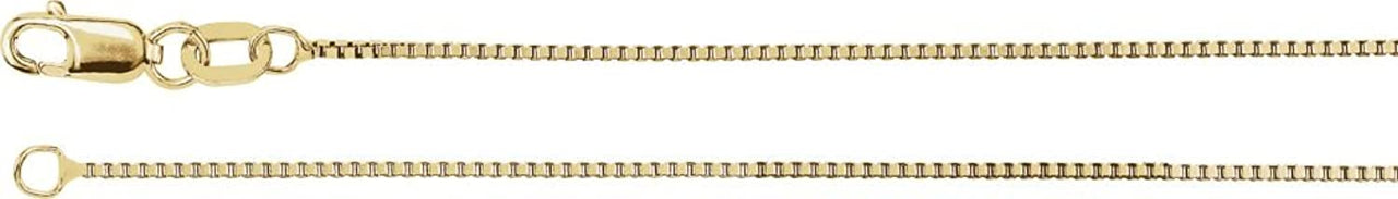 .75mm 14k Yellow Gold Box Chain, 24"