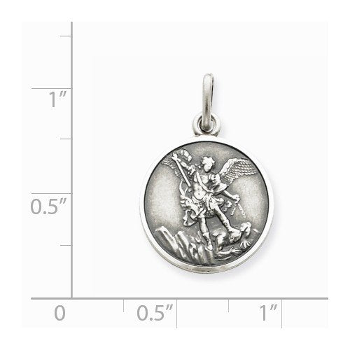 Sterling Silver Antiqued First Holy Communion Medal Charm Pendant (25X16 MM)