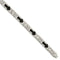 Men's Polished Stainless Steel Black IP-Plated with CZ Cross Bracelet, 8.5"