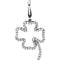 14k White Gold Diamond Four-Leaf Clover Charm Pendant with Trigger-less Clasp