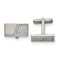 Stainless Steel, Cubic Zirconia Rectangle Cuff Links, 21X17MM