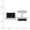 Stainless Steel Stain Brushed, Stingray Leather Rectangle Cuff Links, 18.88MMX17.25MM