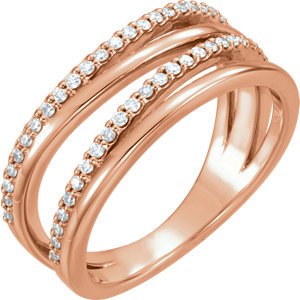 Diamond Open-Cut Layered Band, 14k Rose Gold (.25 Ctw, GH Color, I1 Clarity) Size 7