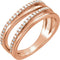 Diamond Open-Cut Layered Band, 14k Rose Gold (.25 Ctw, GH Color, I1 Clarity) Size 7.75