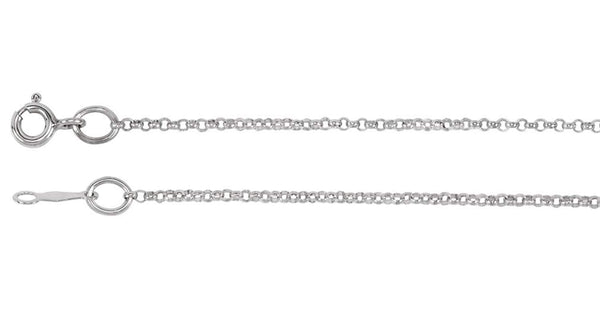1.5mm Rhodium-Plated Sterling Silver Rolo Chain, 30"