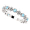 Platinum Genuine Aquamarine Beaded Ring