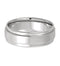 Grooved Flat Edge Comfort Fit 14k White Gold Band 7.5mm