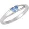 14k White Gold May CZ Birthstone Ring, Size 3