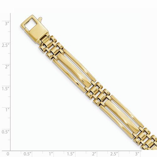 Men's Polished 14k Yellow Gold Link Bracelet, 8.5"
