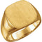 Men's 10k Yellow Gold Matte 16mm Square Signet Ring