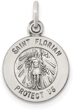 Sterling Silver Antiqued St. Florian Medal (18X12MM)