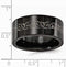 Black Ti Collection Black Titanium Flat Laser Patterned 10mm Wedding Band, Size 13.5