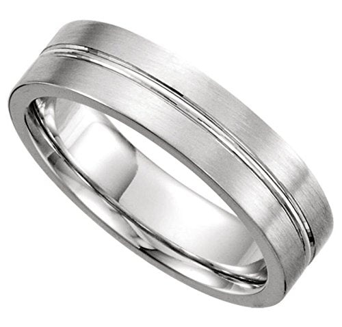 Satin Finish Grooved 6mm Comfort Fit Continuum Sterling Silver