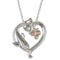 Heart Dolphin Pendant Necklace, Sterling Silver, 12k Green and Rose Gold Black Hills Gold Motif, 18''