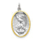 Rhodium-Plated And Vermeil Sterling Silver St. Michael Medal (35X20MM)