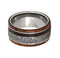 Gibeon Meteorite, Dinosaur Bone, Honduran Rosewood 10mm Comfort-Fit Titanium Band, Size 8.75