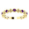 Genuine Amethyst Beaded Ring, 14k Yellow Gold