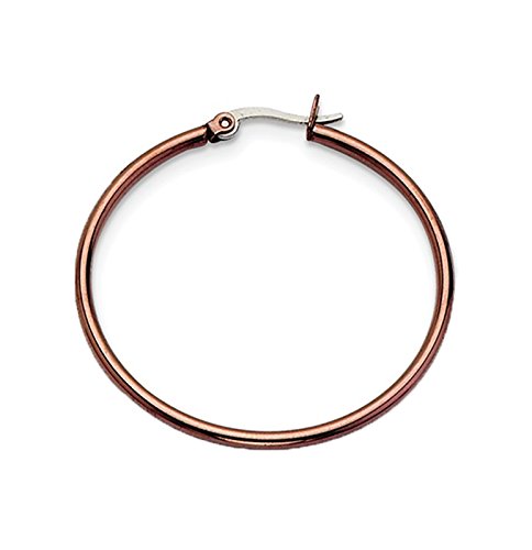 Chocolate IP Hoop Stainless Steel Earrings (40mm)