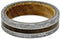 The Men's Jewelry Store (Unisex Jewelry) Gibeon Meteorite, Matte Titanium 7mm Comfort-Fit Whiskey Barrel Oak Wood Sleeve Band, Size 12.75