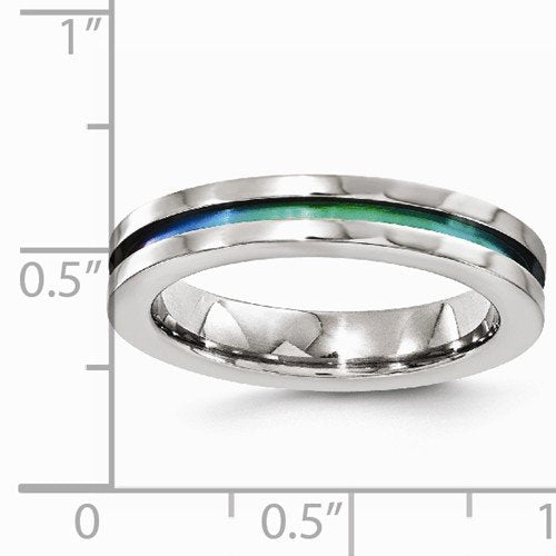 Radiance Collection Gray and Rainbow Anodized Titanium 4mm Band