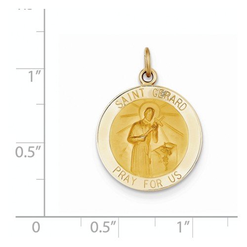 14k Yellow Gold St. Gerard Medal Pendant (26X19MM)