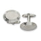 Stainless Steel Round Satin-Brushed Cuff Links, 15X21MM