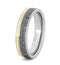 Gibeon Meteorite, 14k Yellow Gold Stripe 5.5mm Titanium Comfort-Fit Ring