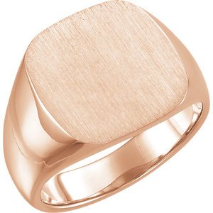 Men's Closed Back Signet Ring, 14k Rose Gold (16mm)