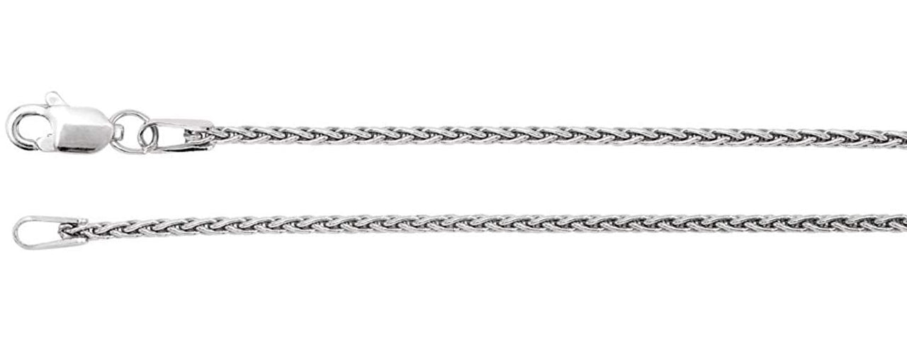 1.25mm Sterling Silver Wheat Chain Bracelet, 7"