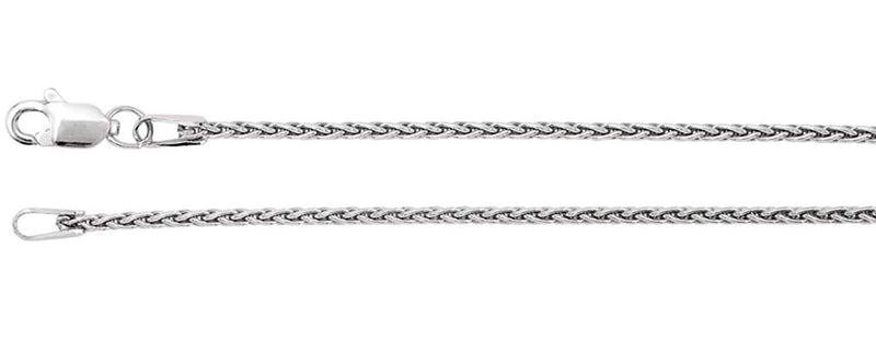 1.25mm Sterling Silver Wheat Chain Bracelet, 7"