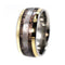 Dinosaur Bone, 14k Yellow Gold Pinstripe, Gibeon Meteorite 11mm Comfort Fit Titanium Wedding Band