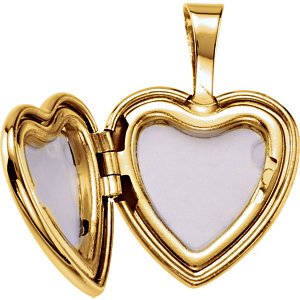 Girl's 'Mi Primera Communion' Heart 14k Yellow Gold Plated Sterling Silver Locket Pendant(12.50X12.00 MM)