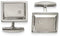 Stainless Steel Satin-Brushed CZ Rectangle Cuff Links