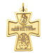 14k Yellow Gold Four Way Cross Medal (28.00X23.50 MM)